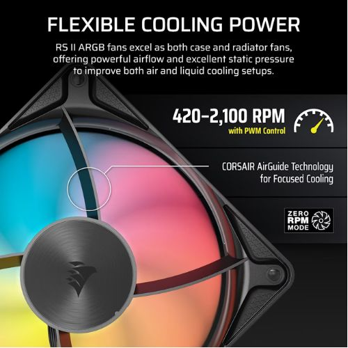 Corsair RS360 II ARGB Unified Frame 360mm PWM Cabinet Fan
